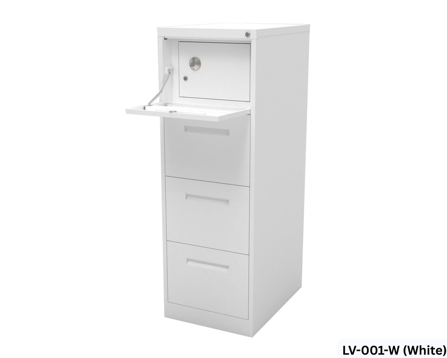 Ofix Vertical 4-Drawer with Safe Vault &amp; Keys Manual-combination keylock Steel Filing Cabinet (Black, White), Model No.:: LV-001-W (White)
