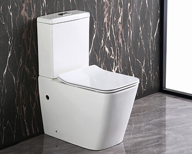 Myke Compact Two-Piece Toilet with UF Soft Closing Seat Cover &amp; Tank Fittings