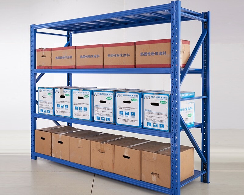 Ofix Heavy Duty 4-Layer Welded Frame Adjustable Boltless Shelves (Blue+Orange)