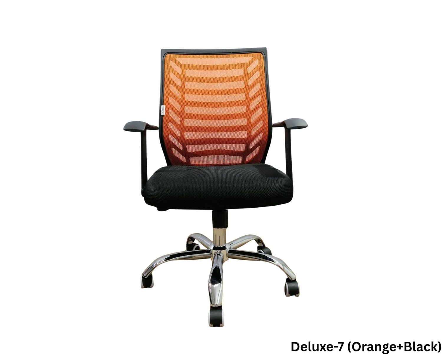 Ofix Deluxe-7 Mid Back Mesh Chair (Orange), Color: Deluxe-7 (Orange+Black)