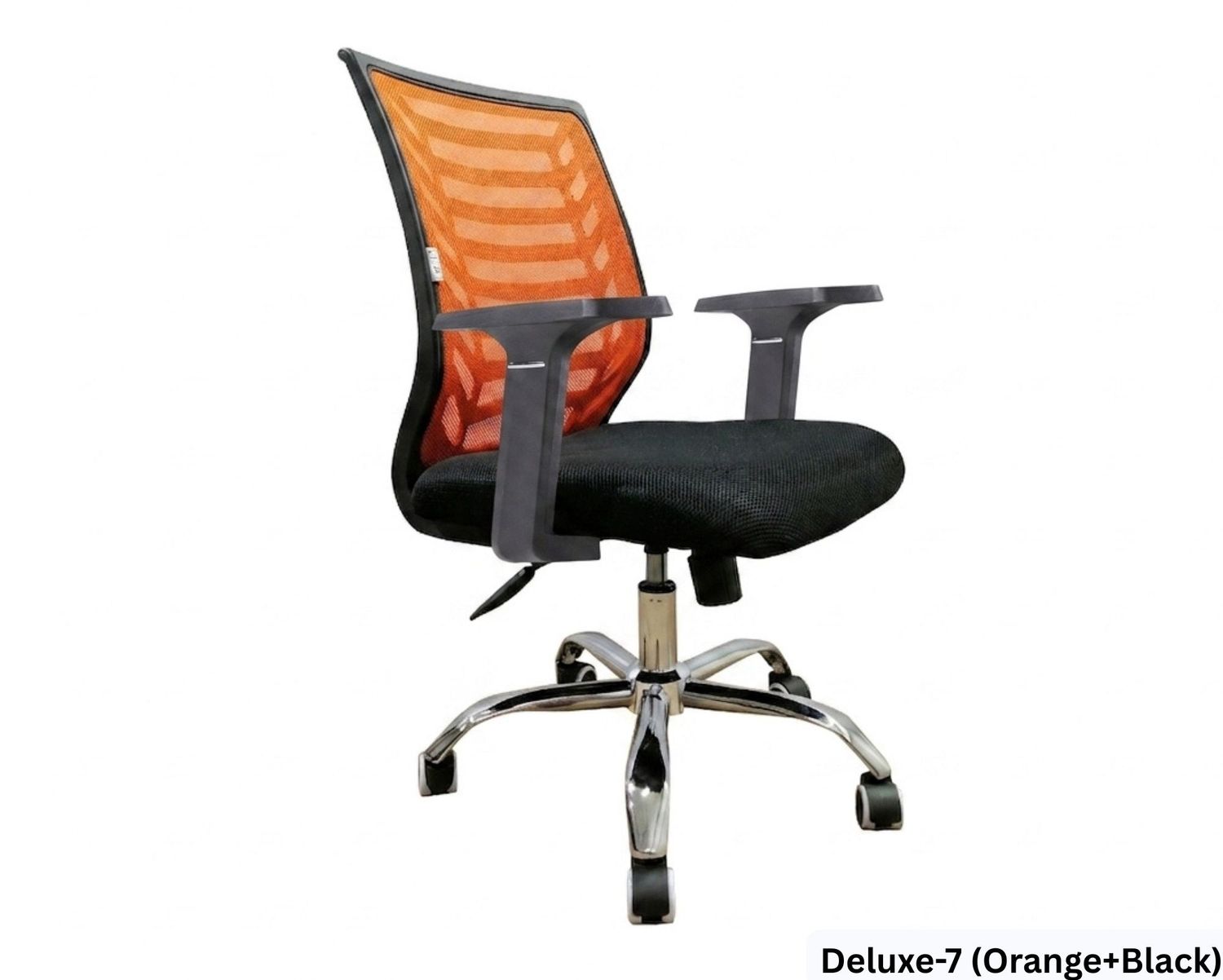 Ofix Deluxe-7 Mid Back Mesh Chair (Orange, Black), Color: Deluxe-7 (Orange+Black)