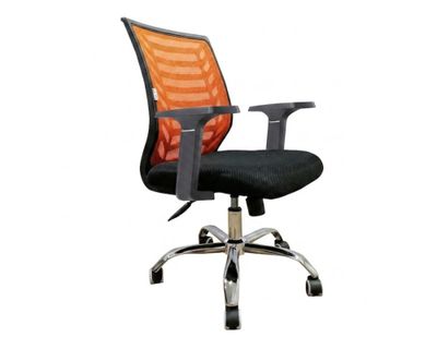 Ofix Deluxe-7 Mid Back Mesh Chair (Orange, Black)