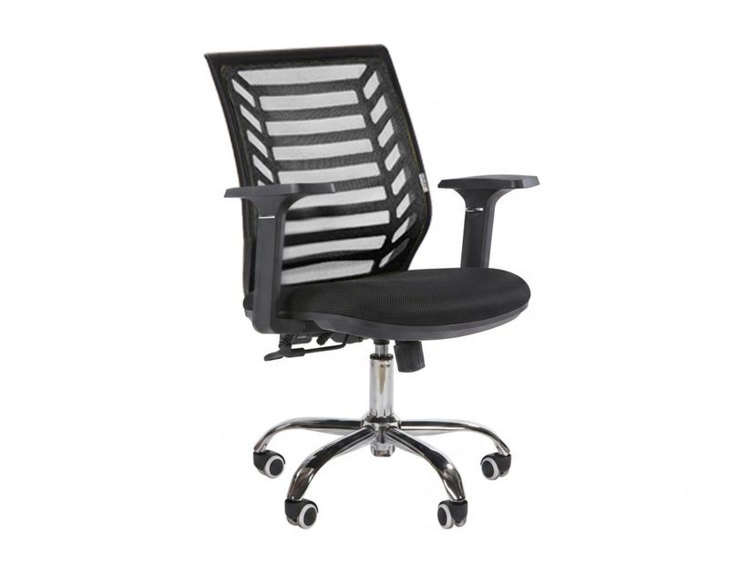 Ofix Deluxe-7 Mid Back Mesh Chair (Orange, Black)