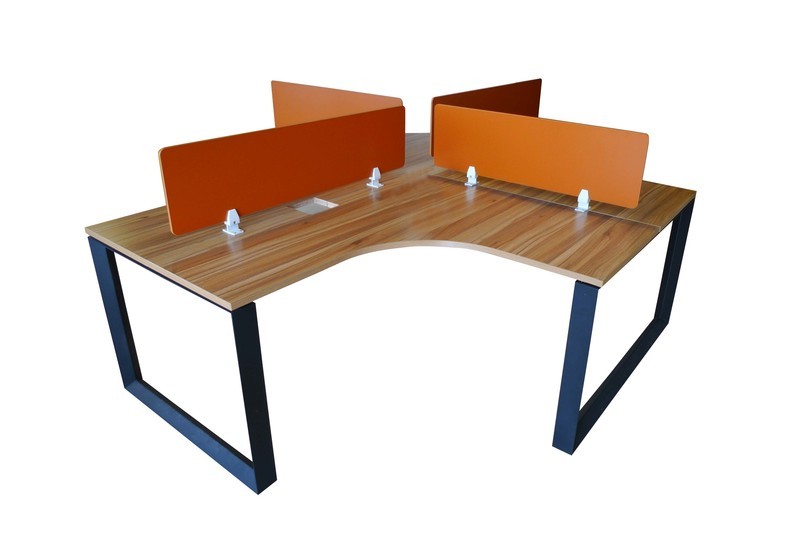 Ofix 214-OF 4 Seaters Workstation Partition (Teakwood+Orange)