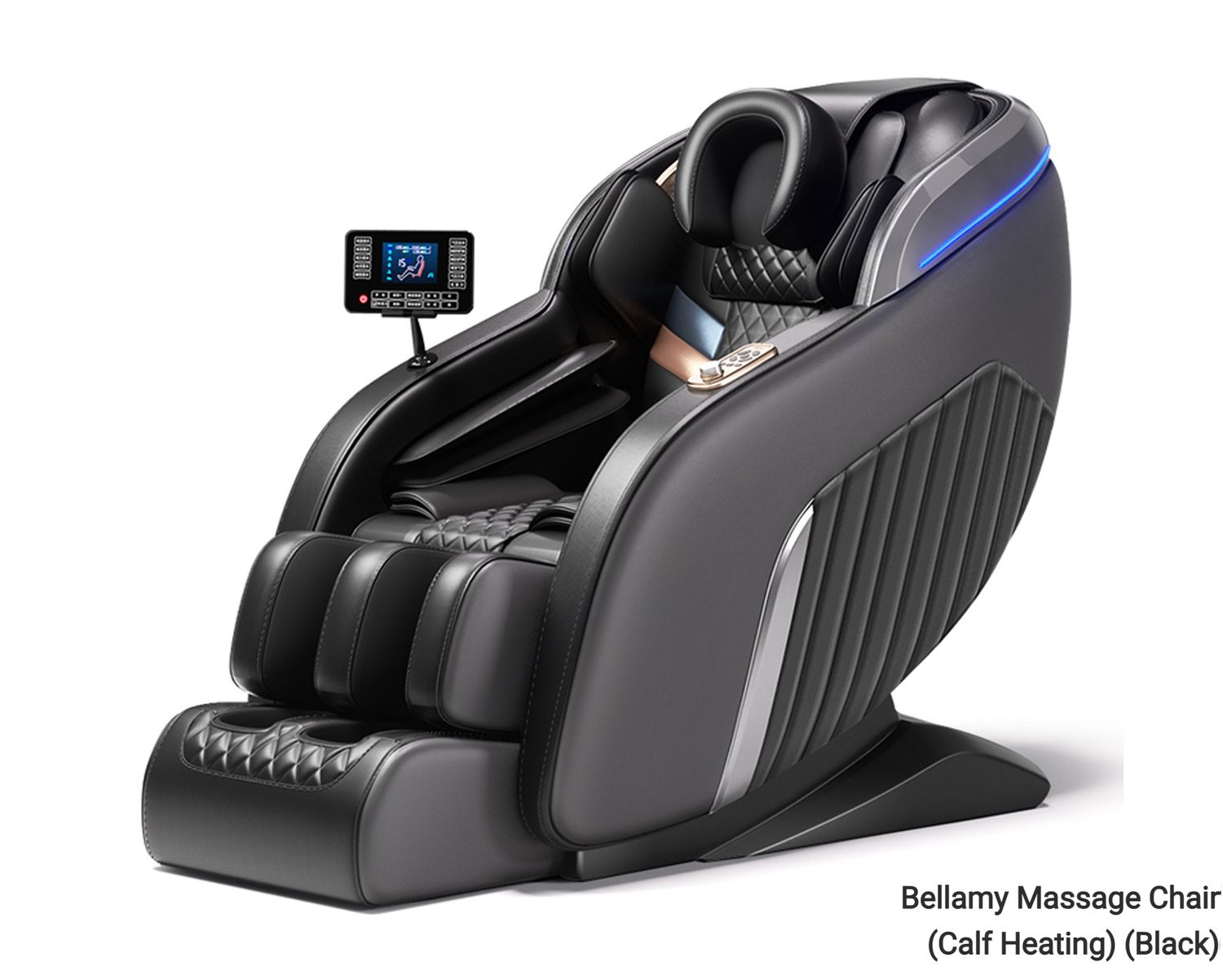 Flotti Bellamy Fixed Massage Chair LCD Touch Screen Full Body Massage w/ Calf Heating, Tuina Kneading Airbag Massage Method, Zero Gravity Function, w/ AI Voice Control and Central Control Knob System, COLOR: Bellamy Massage Chair (Black)