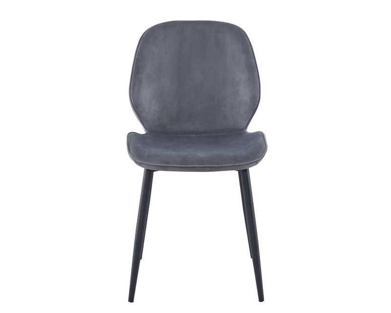 Ofix Layla Velvet Seat Steel Dining Chair (Grey)