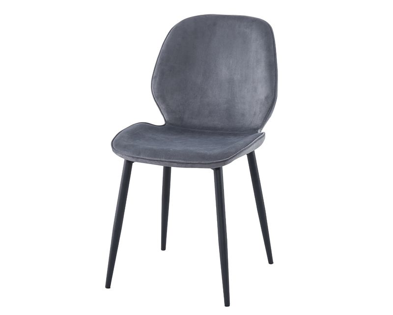 Ofix Layla Velvet Seat Steel Dining Chair (Grey, Green)