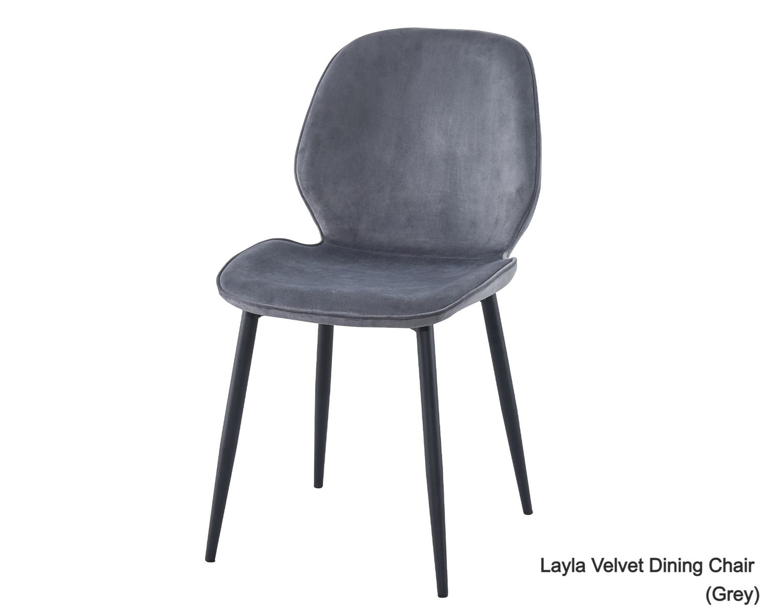 Ofix Layla Velvet Seat Steel Dining Chair (Grey, Green), Option: Layla Velvet Dining Chair (Grey)