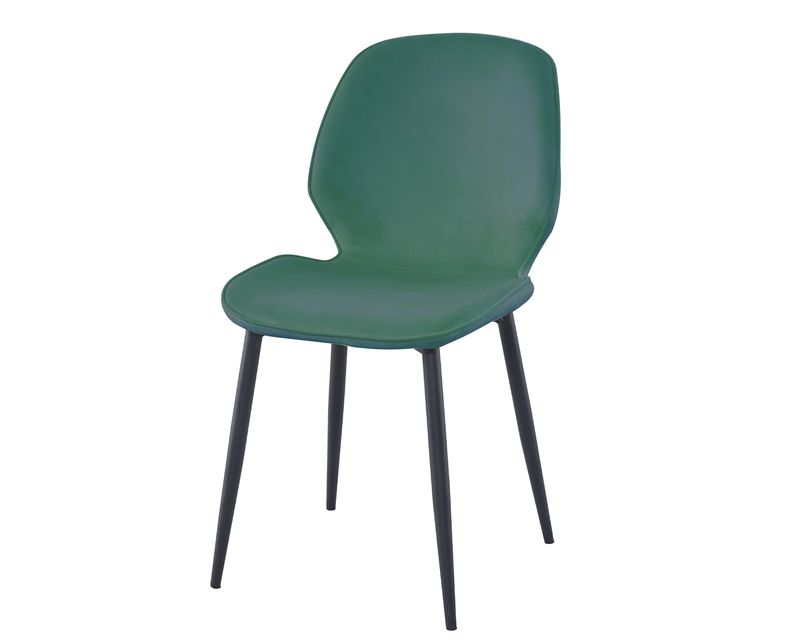 Ofix Layla Velvet Seat Steel Dining Chair (Grey, Green)