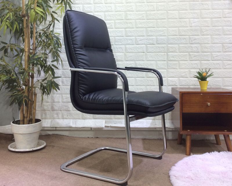 Ofix Premium D80 Waiting PU Leather Chair (Black)