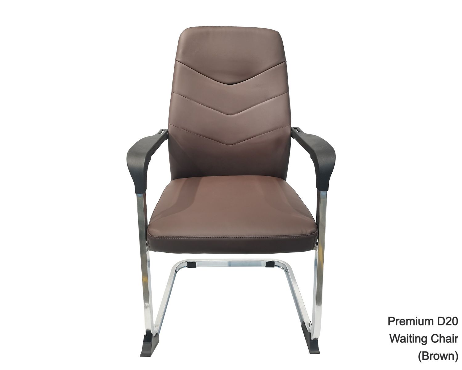 Ofix Premium D20 Waiting PU Leather Chair (Brown, Black), Color:: Premium D20 Waiting Chair (Brown)
