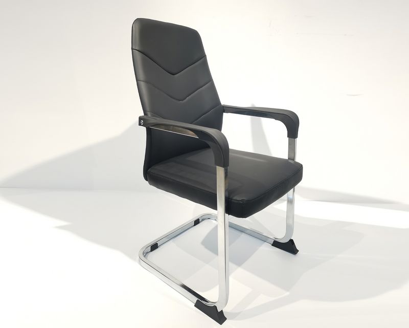 Ofix Premium D20 Waiting PU Leather Chair (Black)