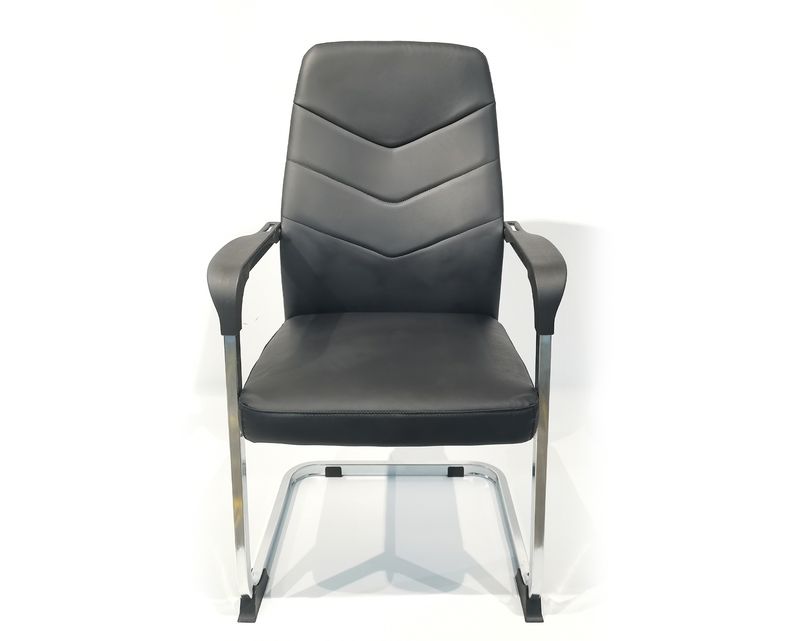 Ofix Premium D20 Waiting PU Leather Chair (Black)