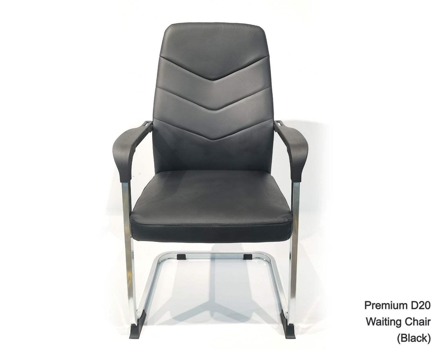 Ofix Premium D20 Waiting PU Leather Chair (Black, Brown), Color:: Premium D20 Waiting Chair (Black)