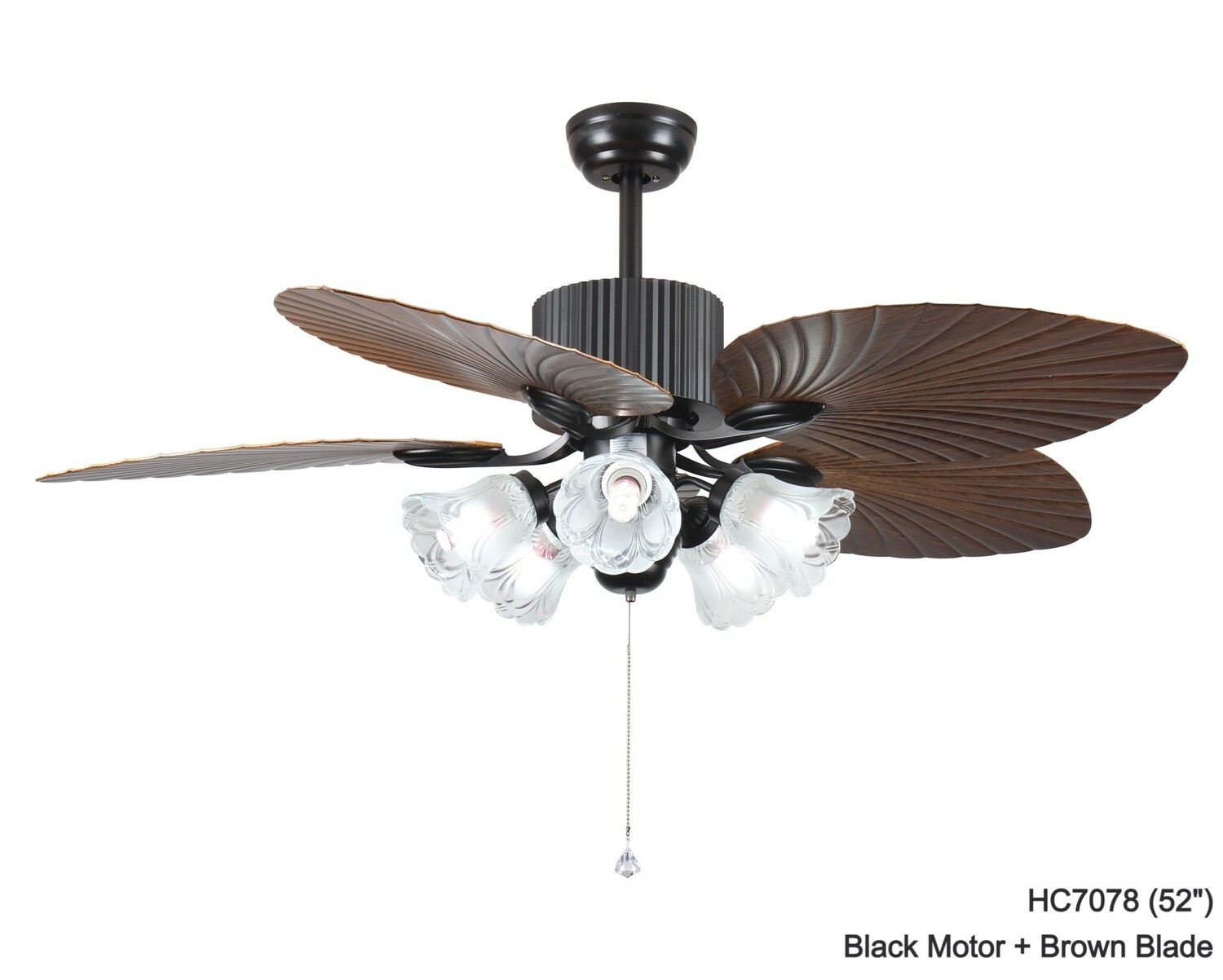 MYKE Ceiling Fan (52") (Brown) (2 yrs Warranty), Model/ Color: HC7078 (52") Black Motor + Brown Blade