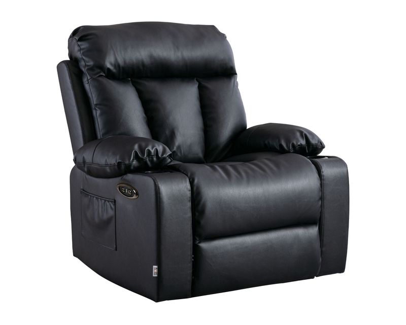 Flotti Daphnie 1-Seater Air Leather (Manual Recliner/ Power) with Cup Holder and Side Pocket (Black, Beige, Mud Grey)