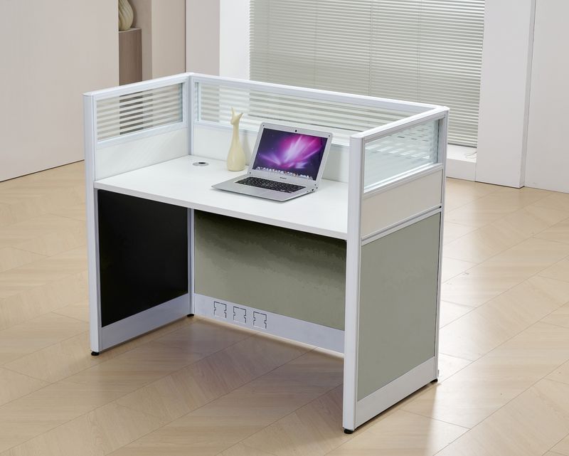 Ofix WS01 1 Seater Workstation Partition Cubicle (White+Grey)