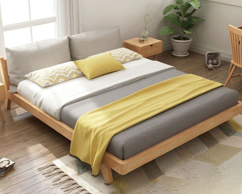 Flotti Margot Solid Thailand Rubberwood Bed Frame (Queen) (Side Drawers Are Not Included)