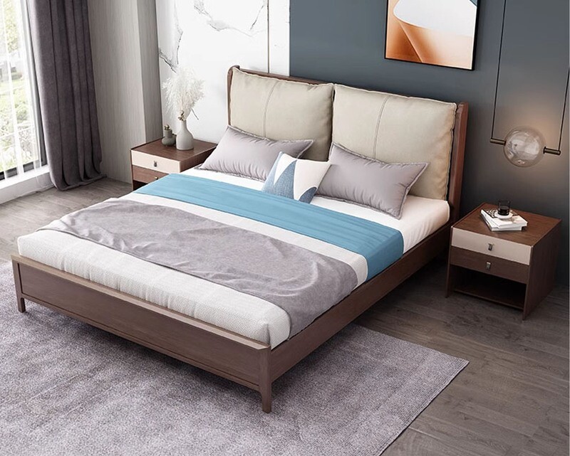 Flotti Mabel Solid Thailand Rubberwood Bed Frame (Double) (Side Drawers Are Not Included)