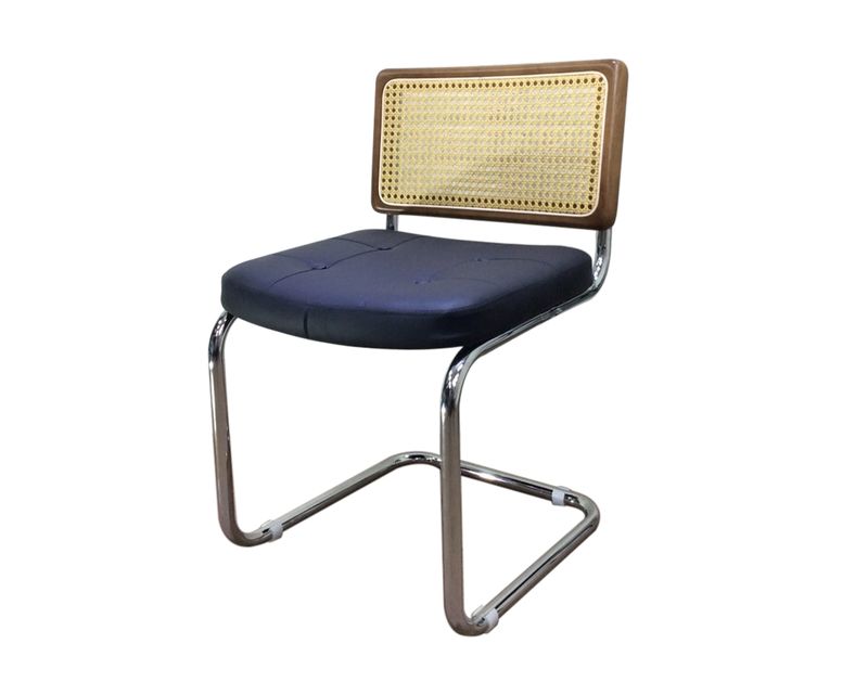 Ofix Emeri PU Leather Seat Rattan Back Design Leisure Chair (52*46) (Orange, Black, Grey, White)