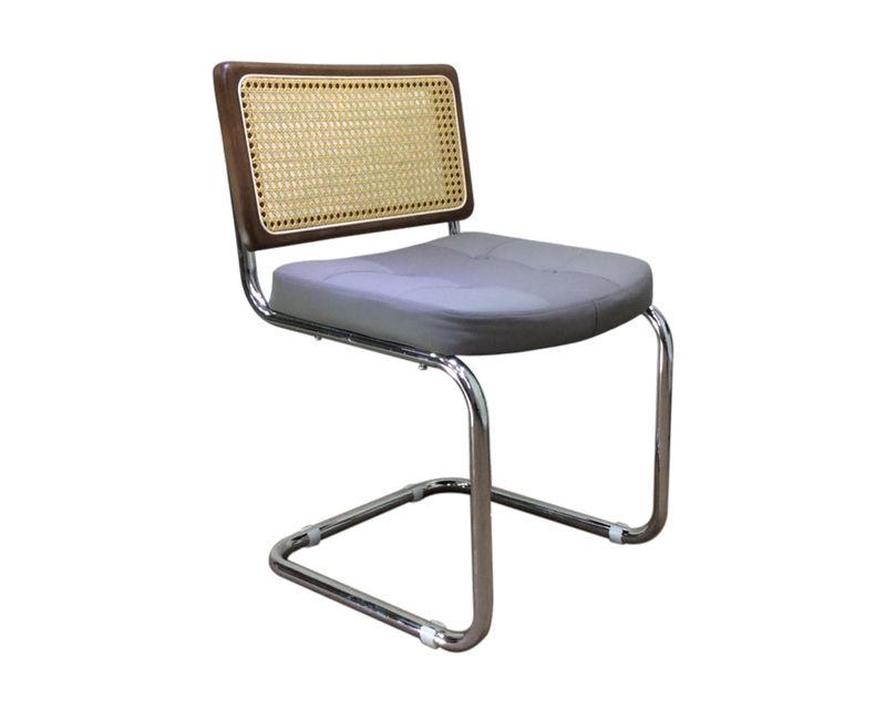 Ofix Emeri PU Leather Seat Rattan Back Design Leisure Chair (52*46) (Orange, Black, Grey, White)