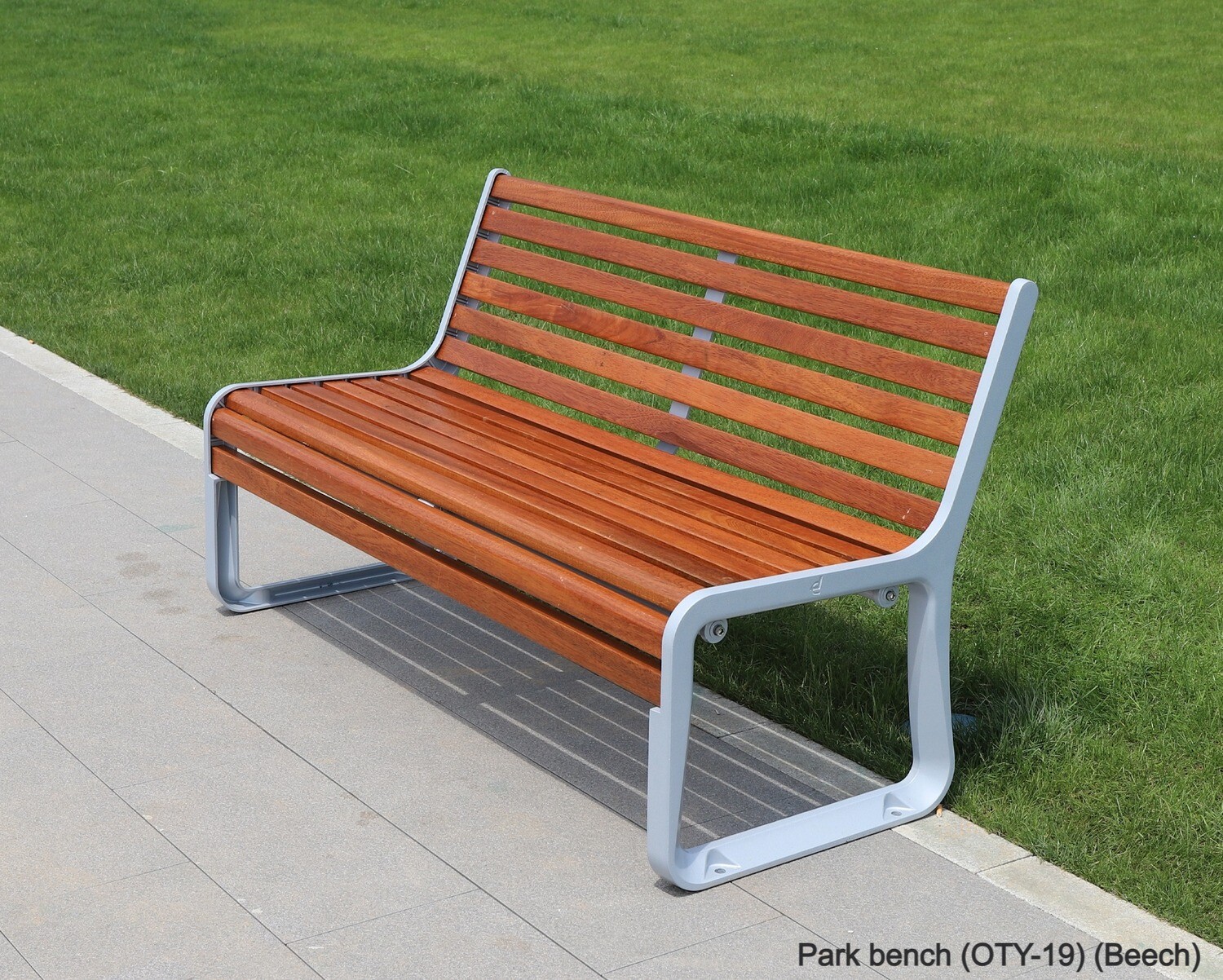 Ofix Park Bench Cast Aluminium Structure with Jatoba Hardwood Board (180*68) (Beech), Model: Park bench (OTY-19) (Beech)