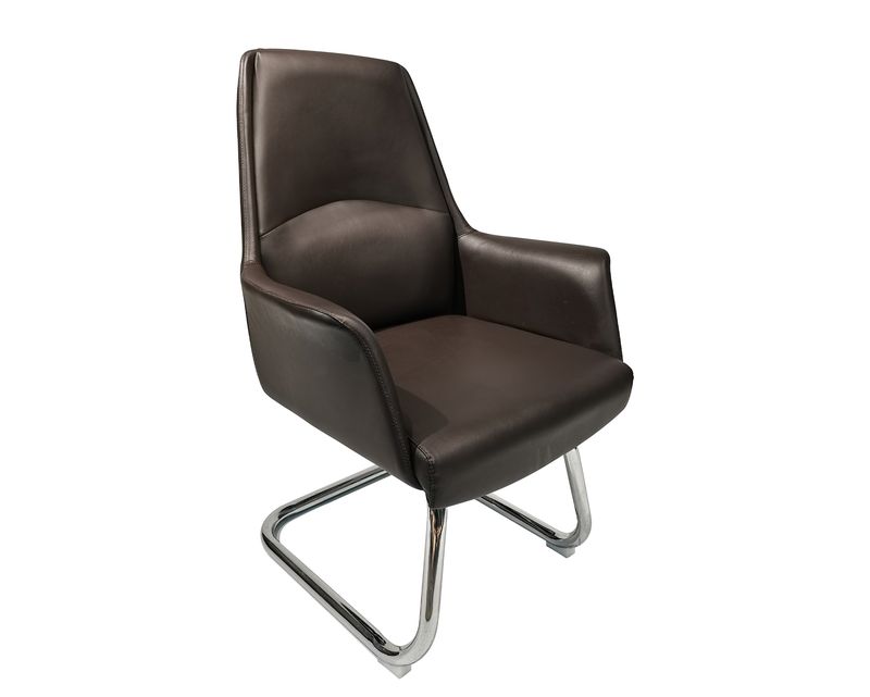 Ofix Premium-D19 Waiting Chair PU Leather (Brown, Black)