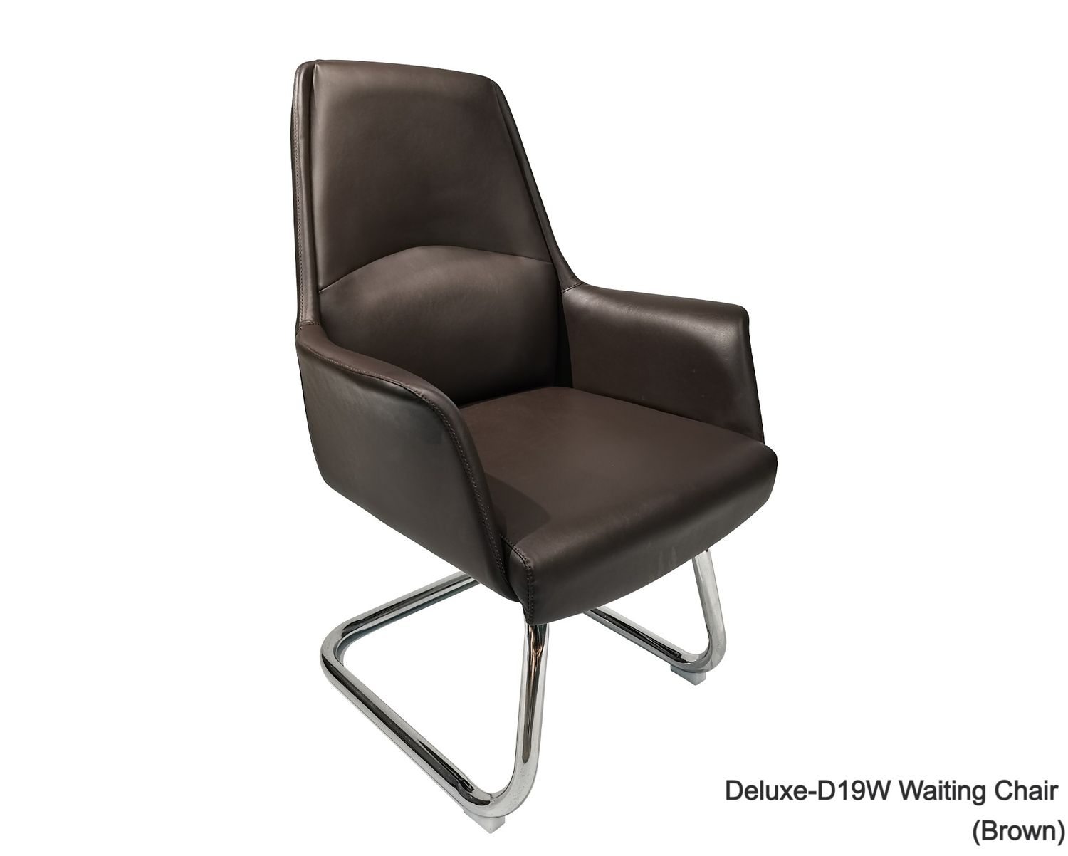 Ofix Premium-D19 Waiting Chair PU Leather (Brown, Black), Model: Premium-D19 Waiting Chair (Brown)