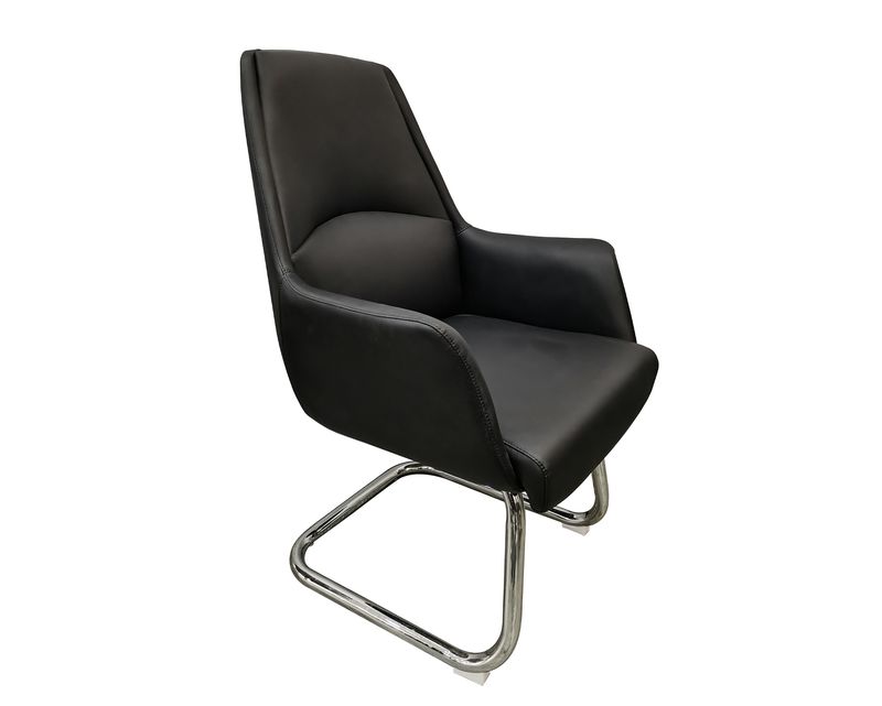 Ofix Premium-D19 Waiting Chair PU Leather (Brown, Black)