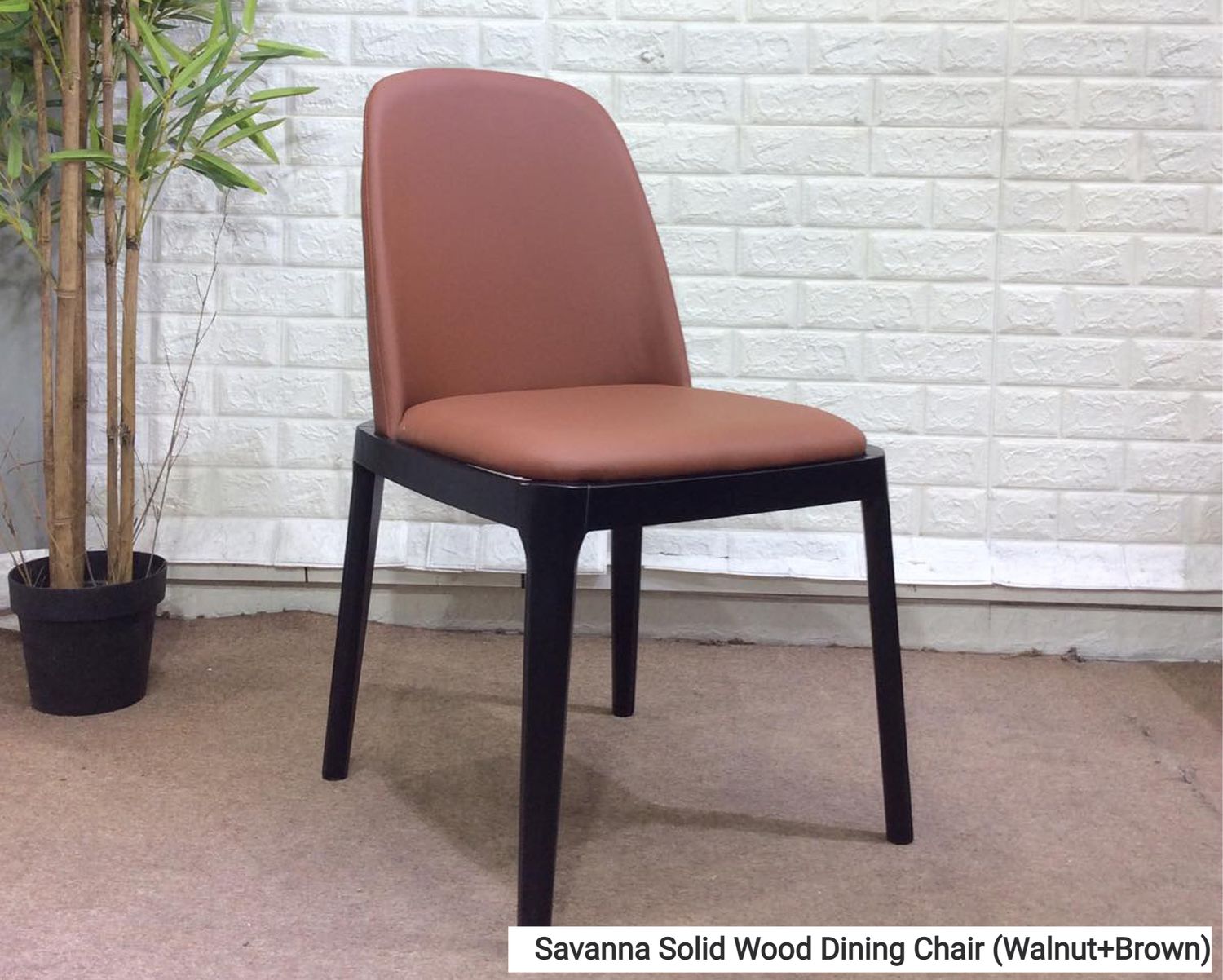Ofix Savanna Solid Thailand Rubberwood Dining Chair (Brown), Option: Savanna Solid Wood Dining Chair (Walnut+Brown)