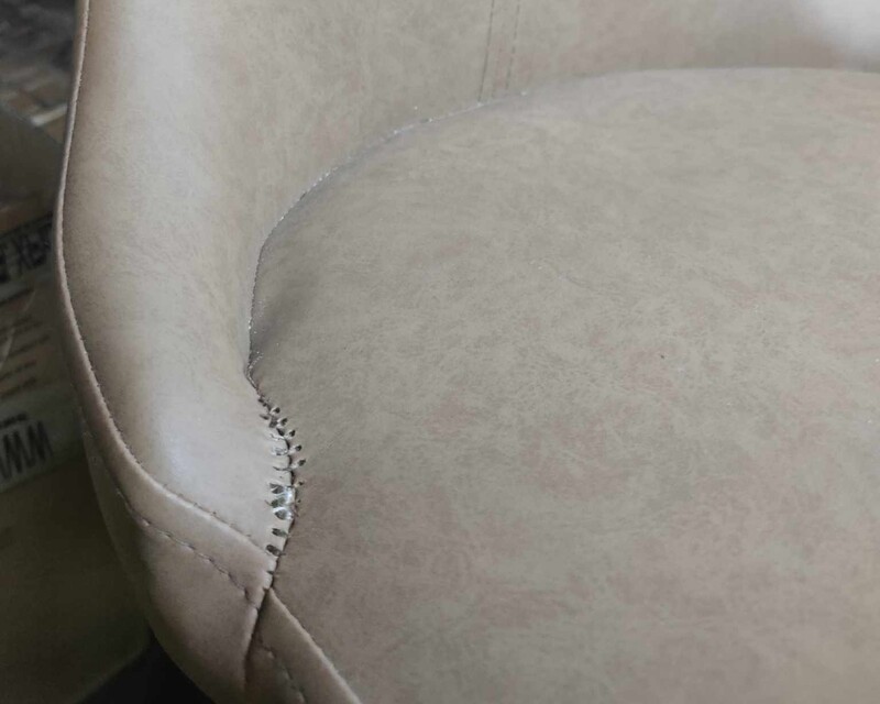 (Sale) Ofix  Adah-B Dining Chair (Brown+Black) (Broken Seam/Backrest Leather Torn, Seat Cushion Part Torn)