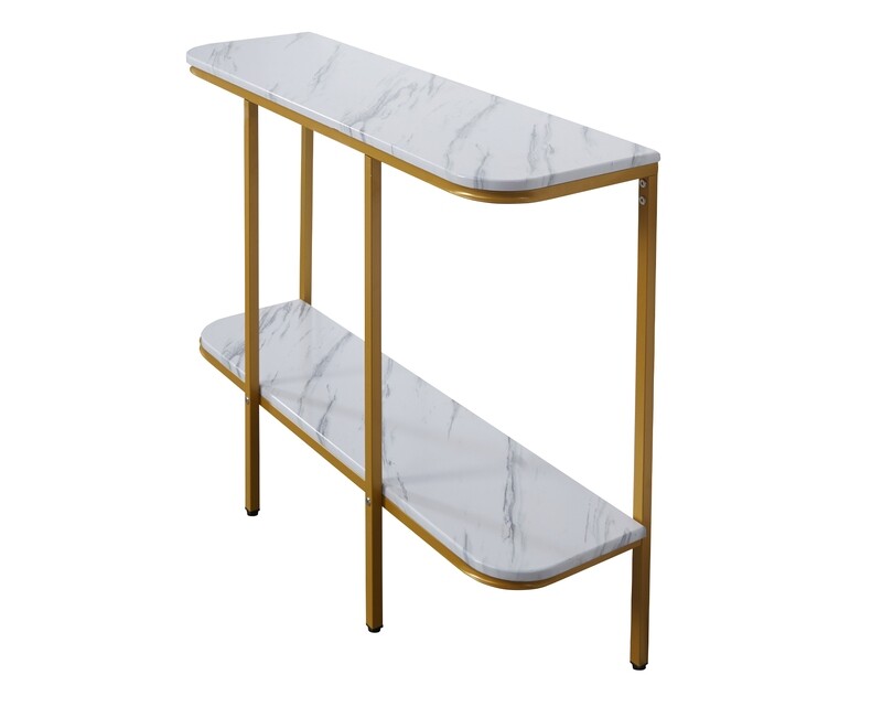 Ofix Amina Console Table (100*30) (White+Gold)