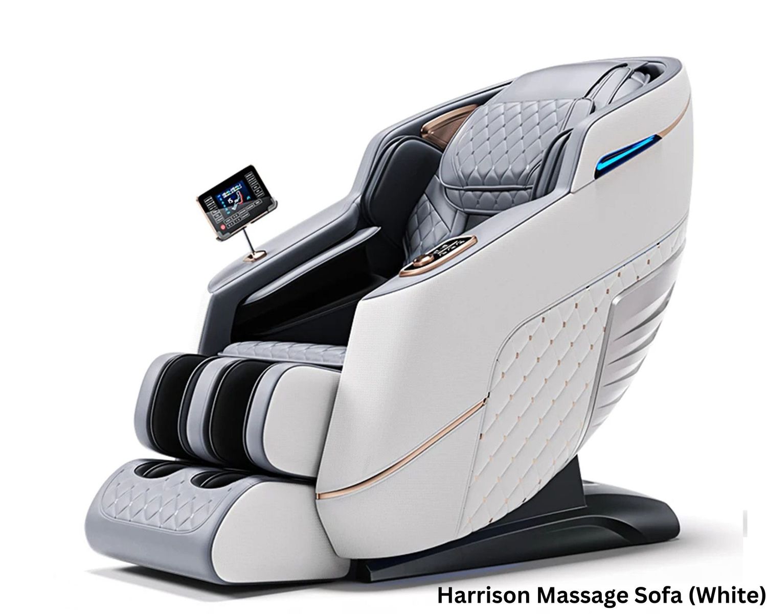 Flotti Harrison Fixed Massage Chair Jade Roller on Waist LCD Touch Screen Full Body Massage with Calf Heating Method Zero Gravity Function with AI Voice Control and Control Knob System, COLOR: Harrison Massage Sofa (White) (SOLD OUT, PRE-ORDER FOR LATE JUNE)