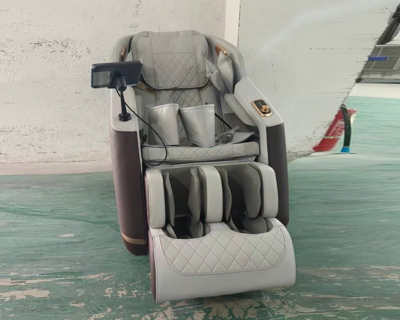 Flotti Harrison Fixed Massage Chair Jade Roller on Waist LCD Touch Screen Full Body Massage with Calf Heating Method Zero Gravity Function with AI Voice Control and Control Knob System