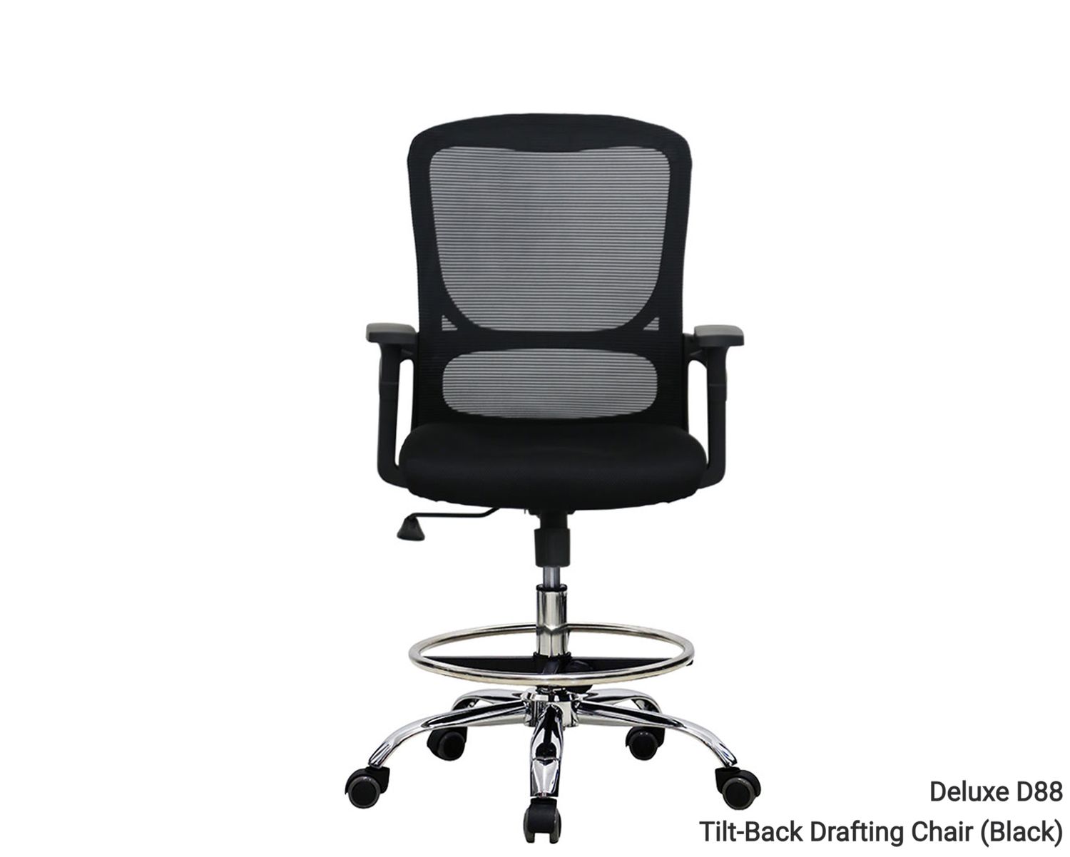 Ofix Deluxe D88 Tilt-Back Drafting High Chair (Black), Model: Deluxe D88 Tilt-Back Drafting High Chair (Black)