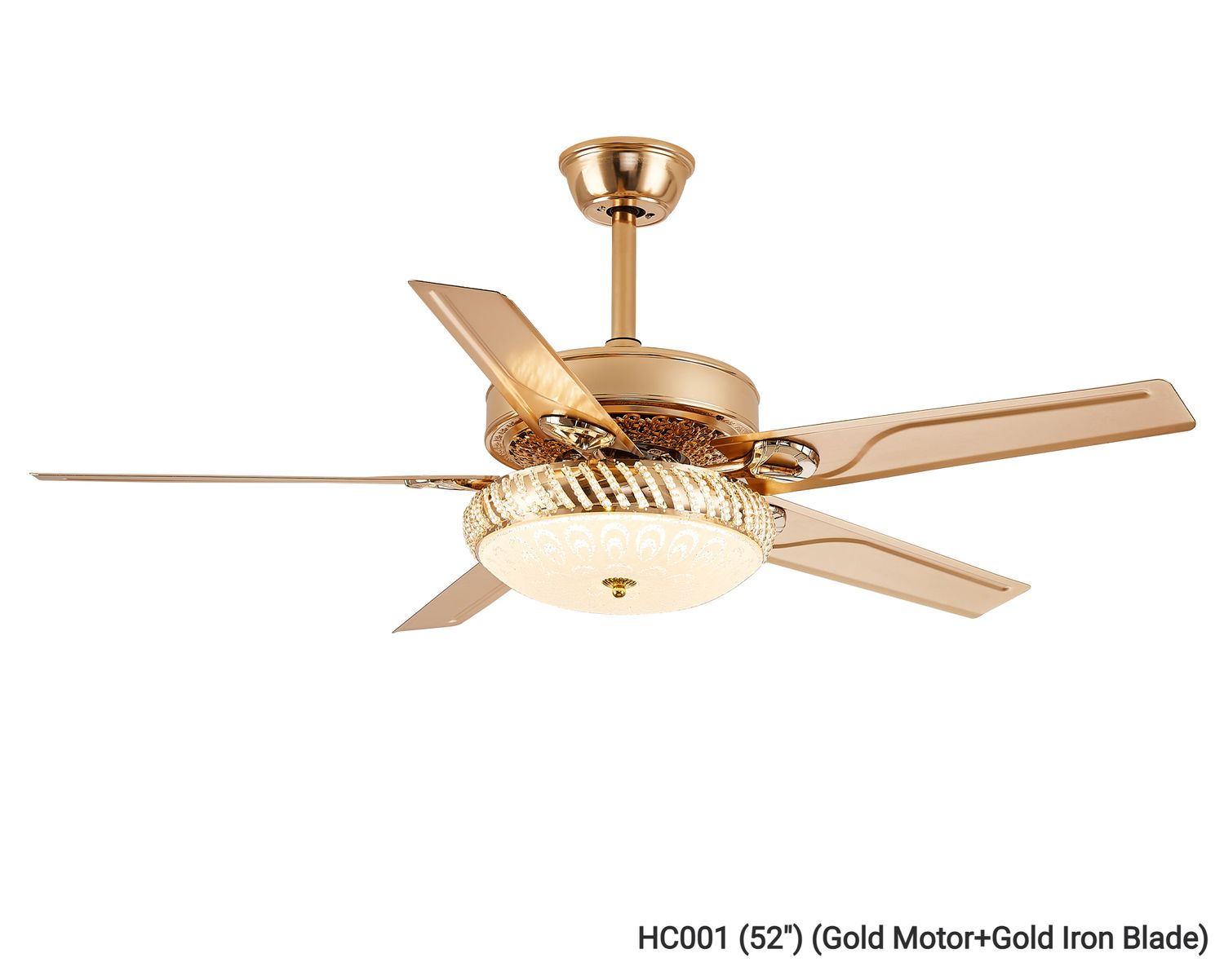 MYKE Ceiling Fan (52") (Gold) (2 yrs Warranty), Model/ Color: HC001 (52") (Gold Motor+Gold Iron Blade)
