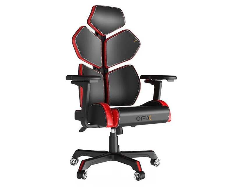 Ofix Croco V1 PU Leather Gaming Chair 3D Armrest/ Croco V2 PU Leather Gaming Chair 5D Armrest (Black+Red, Red)