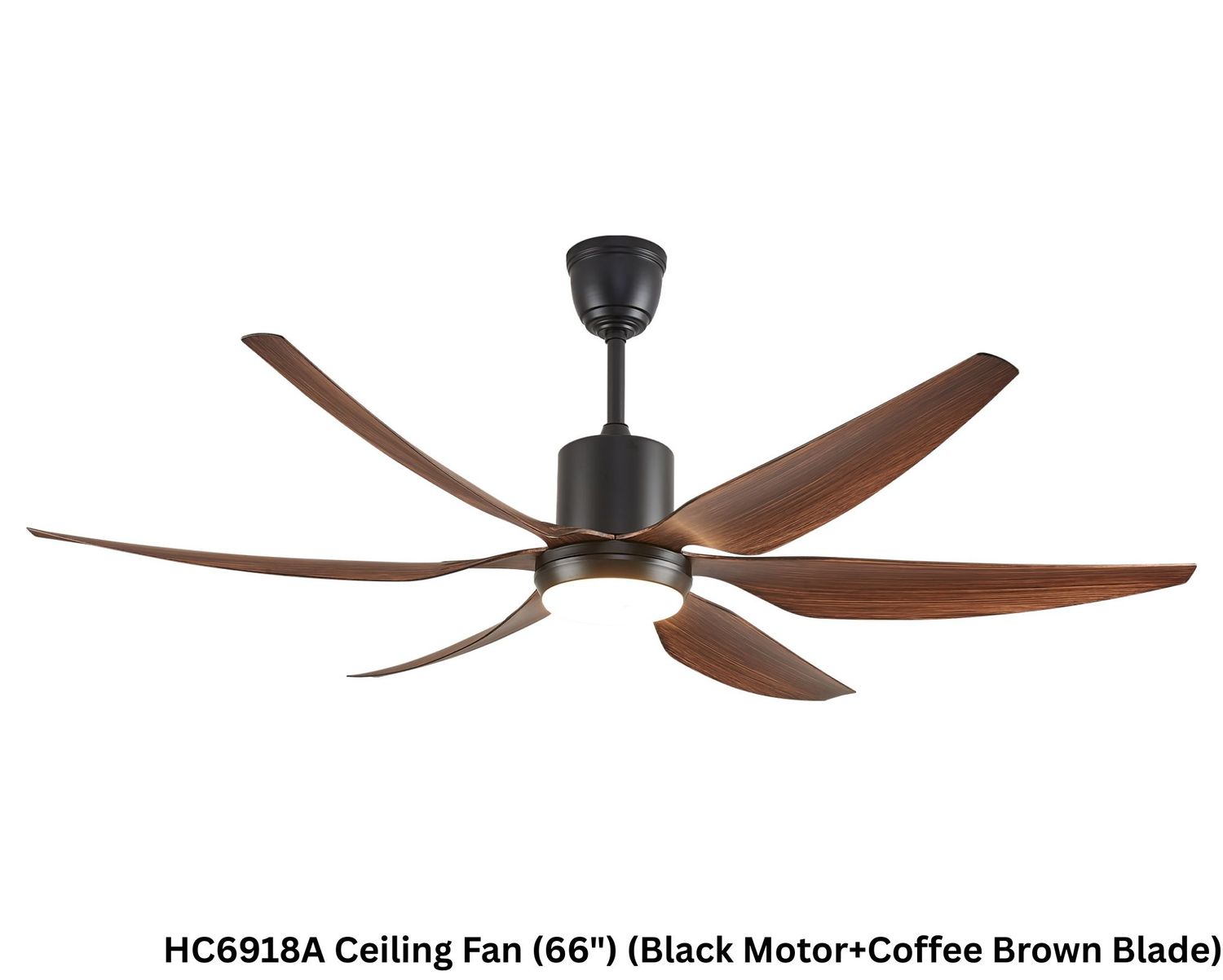 MYKE Ceiling Fan (66") (Brown) (2 yrs Warranty), Model/ Color: HC6918A Ceiling Fan (66") (Black Motor + Brown Blade)