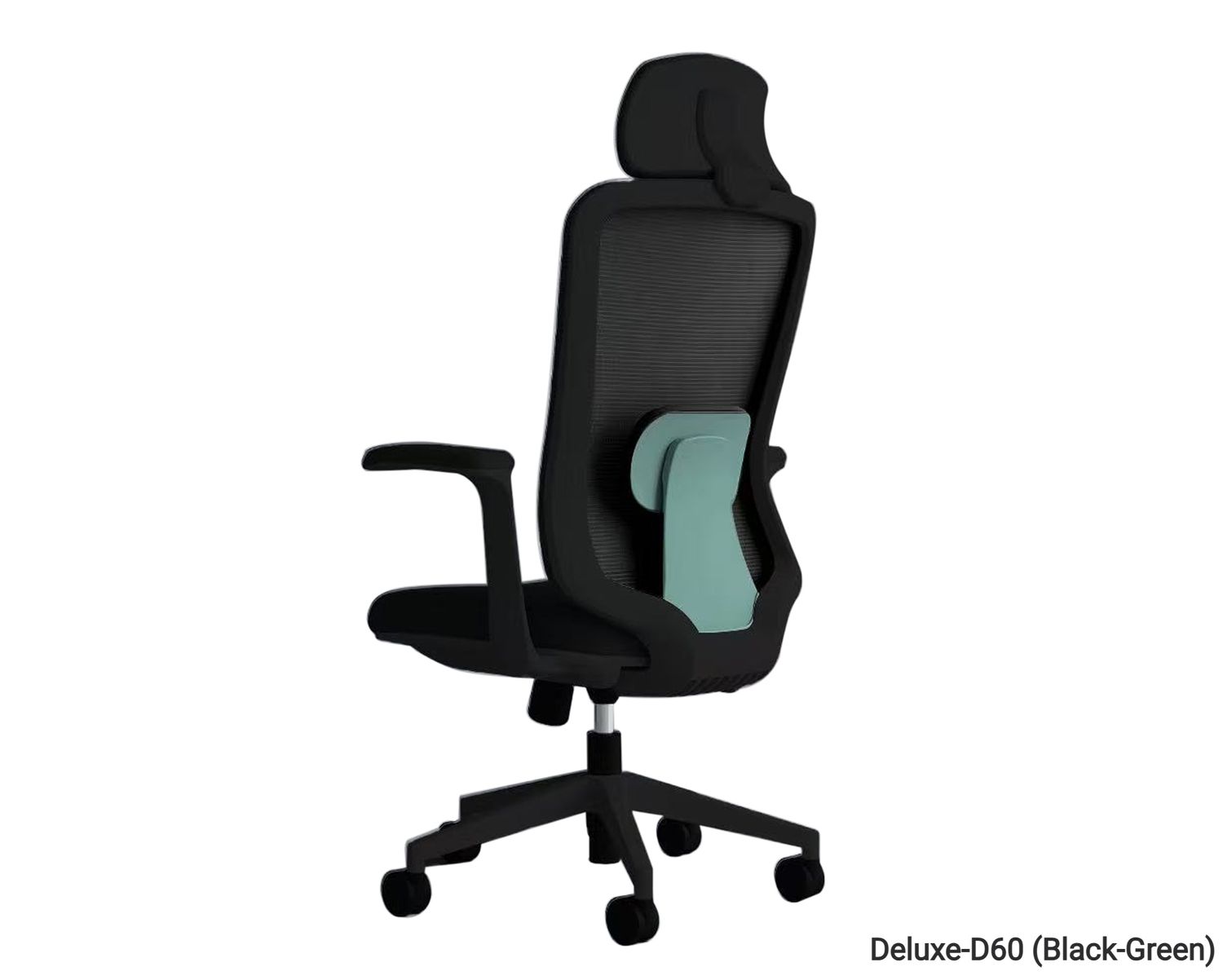 Ofix Deluxe-D60 High Back Mesh Chair (Black, Black-Green, White+Grey), Color: Deluxe-D60 (Black-Green)