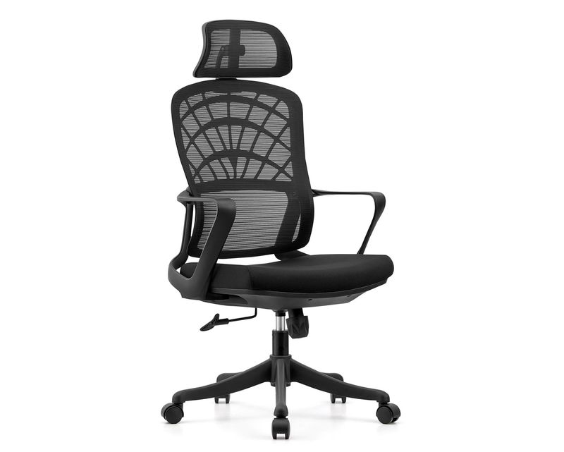 Ofix Deluxe-D61 High Back Mesh Chair (Grey, Black)