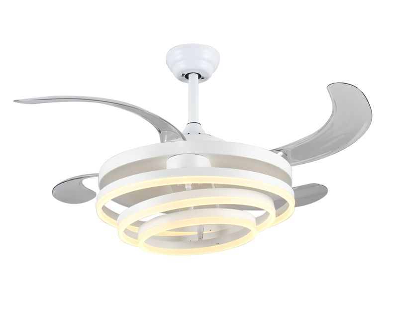 MYKE Ceiling Fan/Chandelier (42") (White, Gold) (2 yrs Warranty)