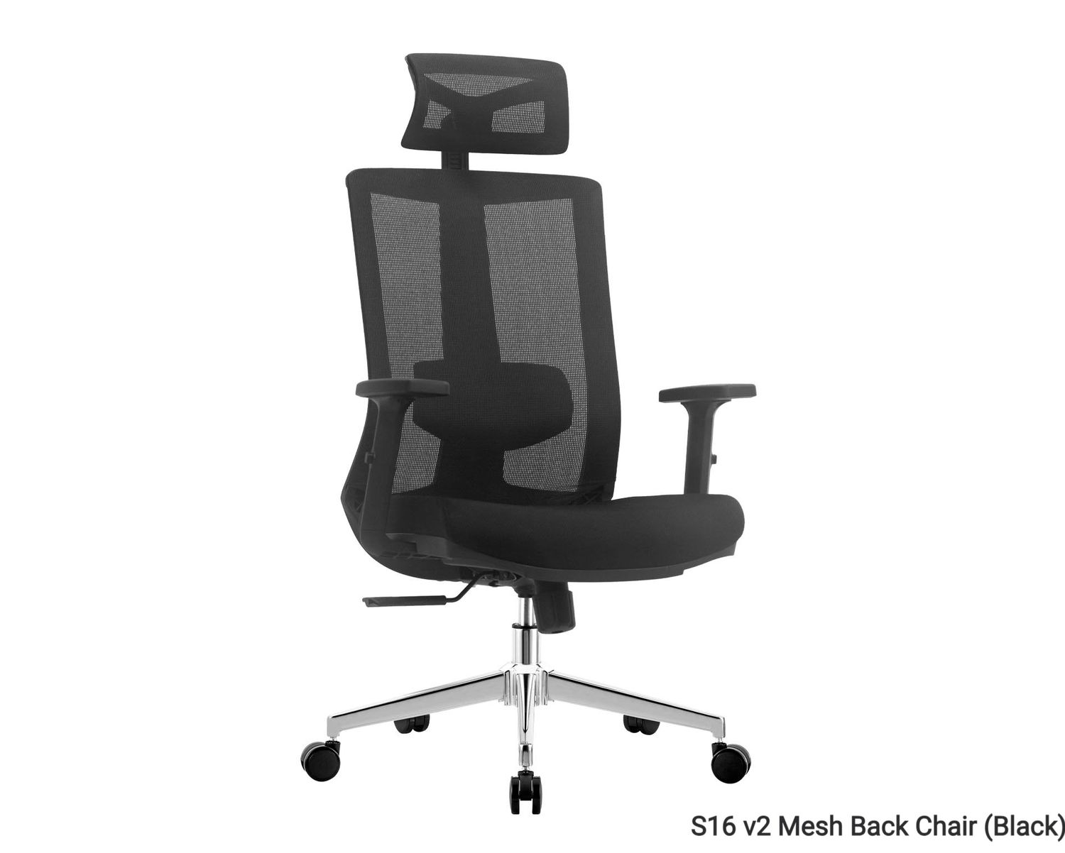 OFX S16 v2 Ergonomic Office Gaming Chair (2D Lumbar Support) (Black) (3 Years Warranty), Model: S16 v2 Mesh Back Chair (Black)