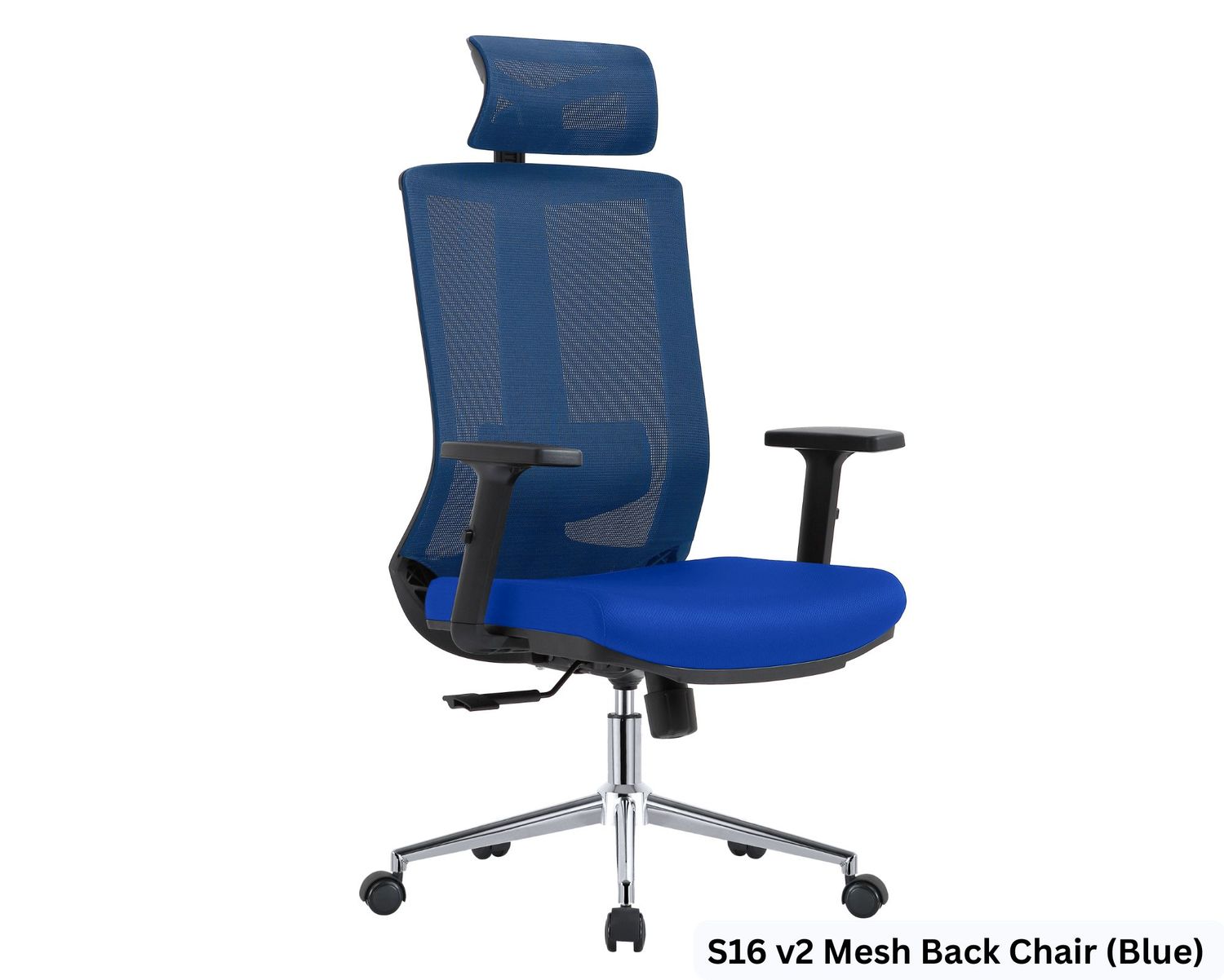 OFX S16 v2 Ergonomic Office Gaming Chair (2D Lumbar Support) (Blue, Grey) (3 Years Warranty), Model: S16 v2 Mesh Back Chair (Blue)