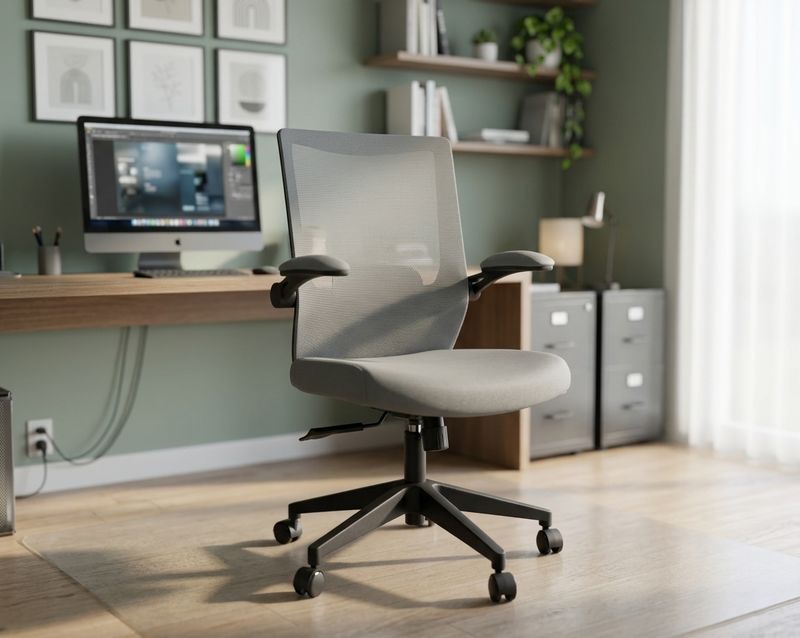OFX S76 Mid back Ergonomic Office Computer Chair (Grey, Black) 3 Years Warranty)