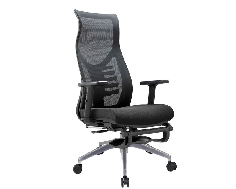 Ofix Premium X11 Bionic Spine Support Aluminum Base Chair  with Footrest (Black) 1 Year Warranty