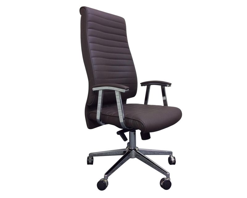 Ofix Premium-63 High Back PU Chair (Brown, Black)