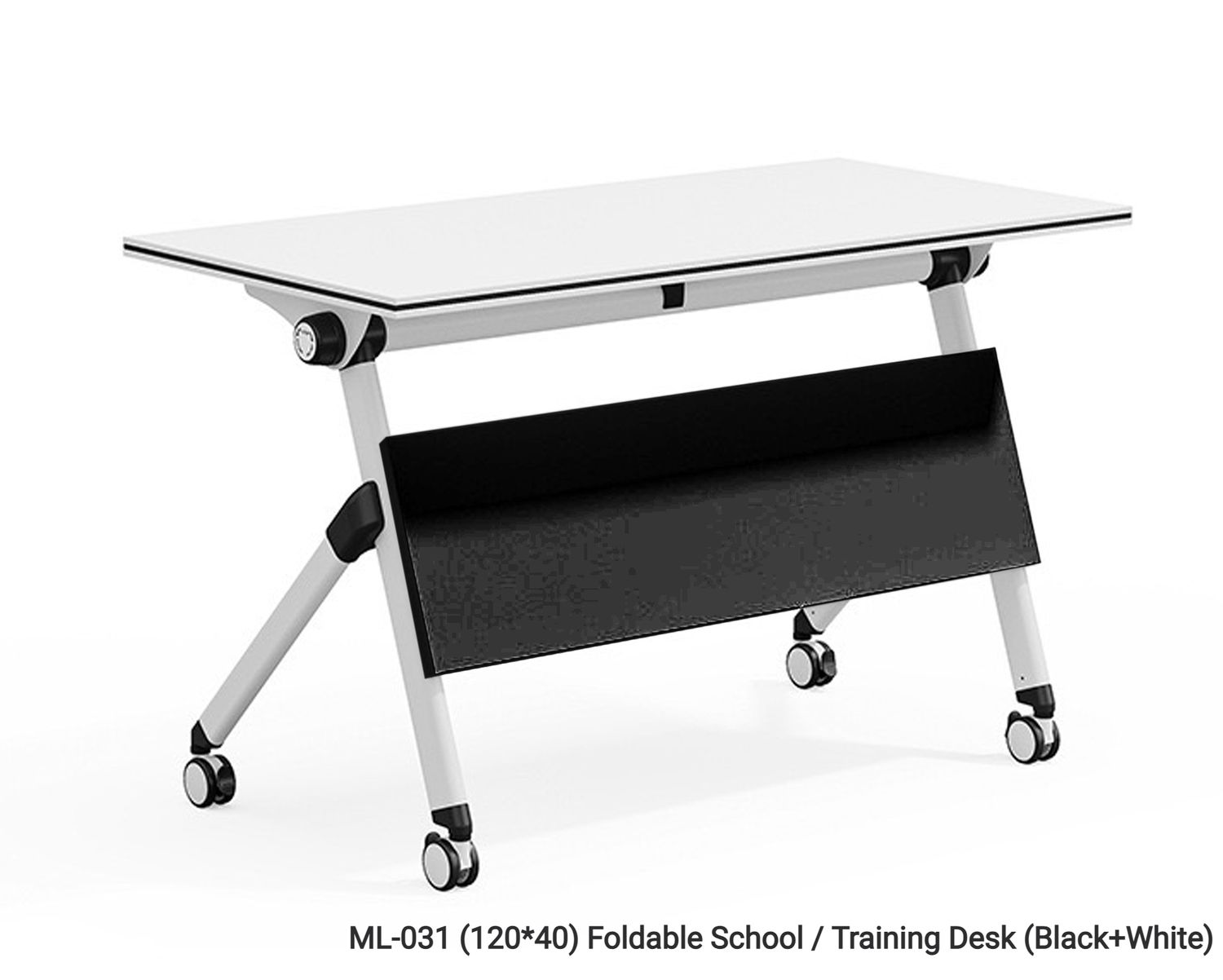 Ofix ML-031 (120x40, 120x60) Foldable School/Training Desk, Model: ML-031 (120*40) Foldable School / Training Desk (Black+White)