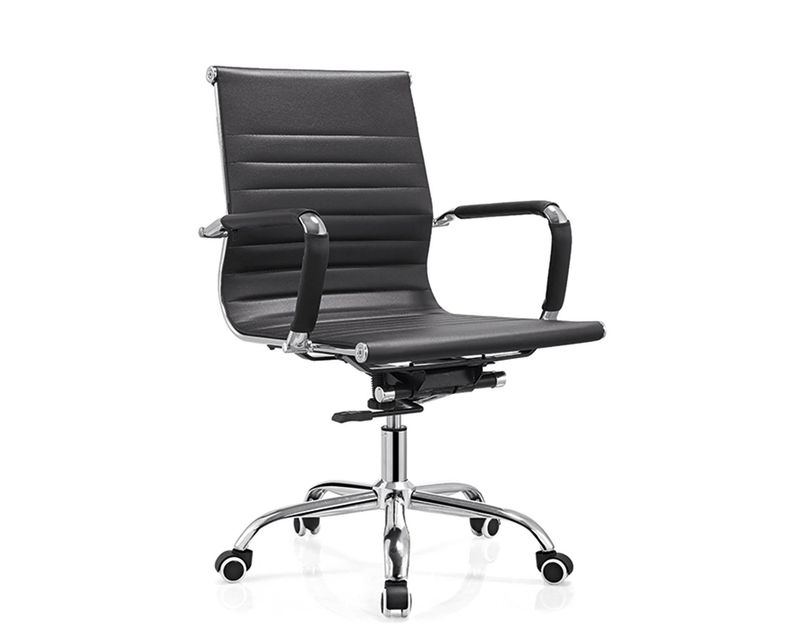 Ofix Premium-636B Mid Back PU Chair (Black, Brown)