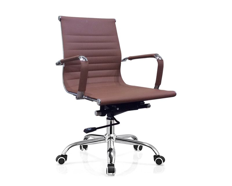 Ofix Premium-636B Mid Back PU Chair (Black, Brown)