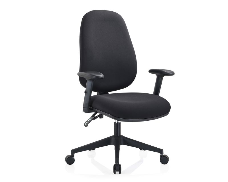 Ofix Deluxe-A09 Typist 1D Armrest Mid Back Office Chair (Black)